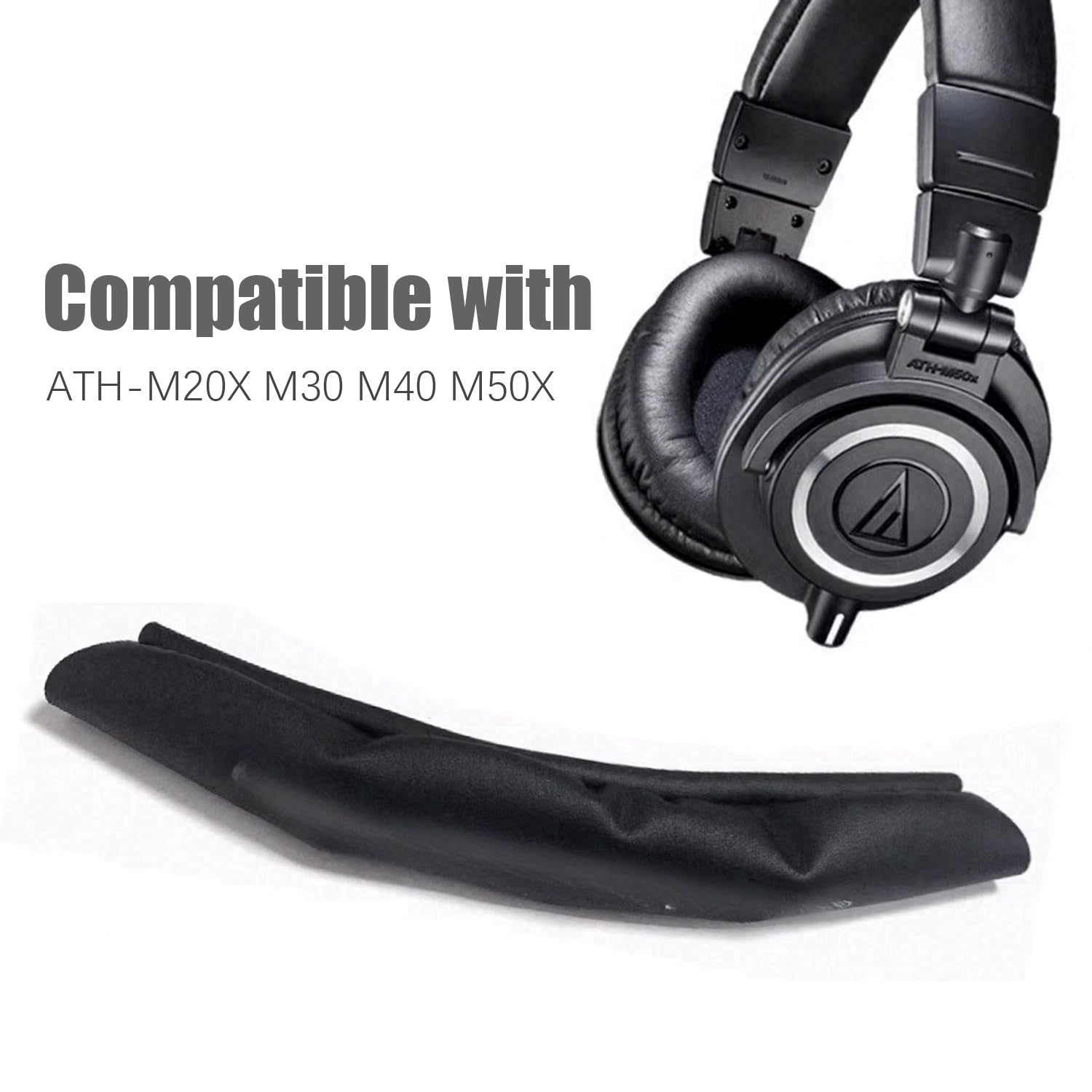 INF Poduszka na pałąk do Audio-Technica ATH-M20X M30 M40 M50X, długa żywotność, łatwy montaż, skóra proteinowa, 1 x poduszka na głowę