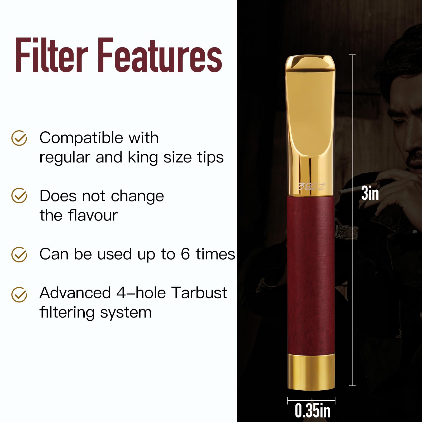 cigarette filter amazon Amazon.com: Reusable Washable Cigarette Filter Tips Mouthpiece Handcrafted  Solid Wood Metal Smoking Cigarette Filter Never Fade Suitable for Coarse  Fine Medium Birthdays Christmas Father Day Gift (Red Sandalwood) : Health &  Household