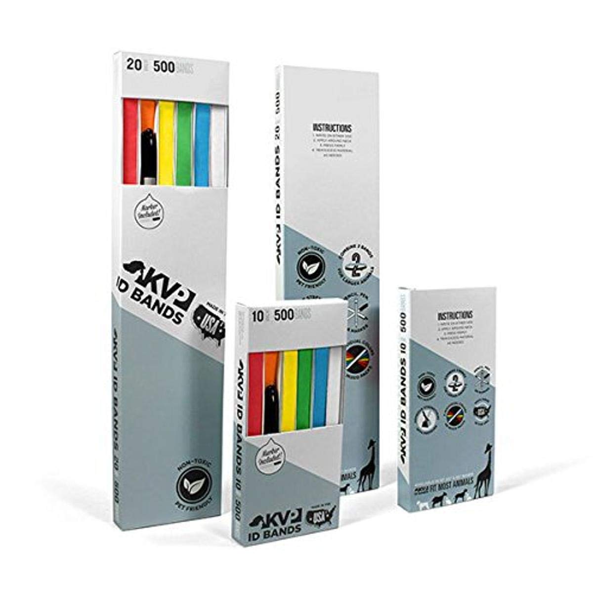 KVP Pet 100 Count ID Bands, 30", White