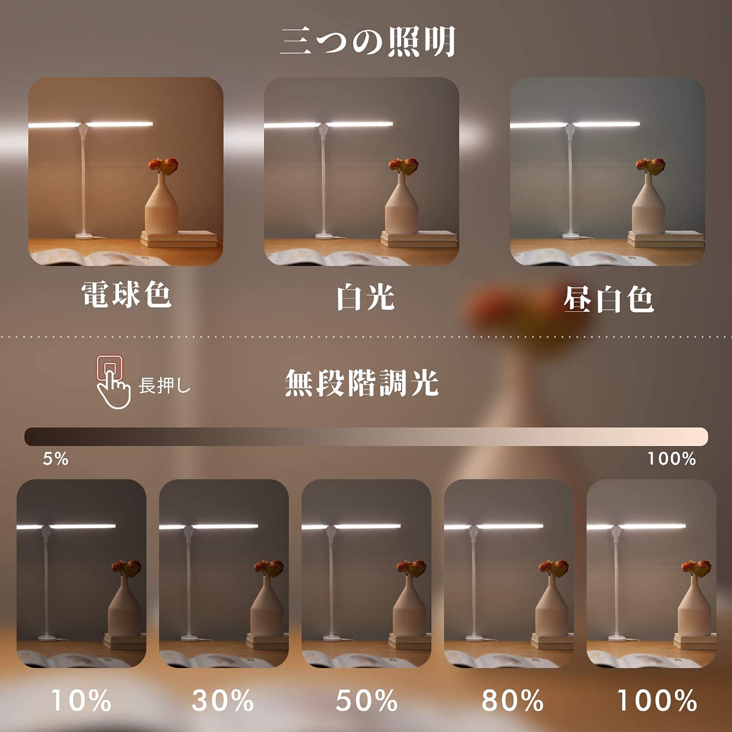 SATADAコードレスクリップランプ USB充電 3色調整