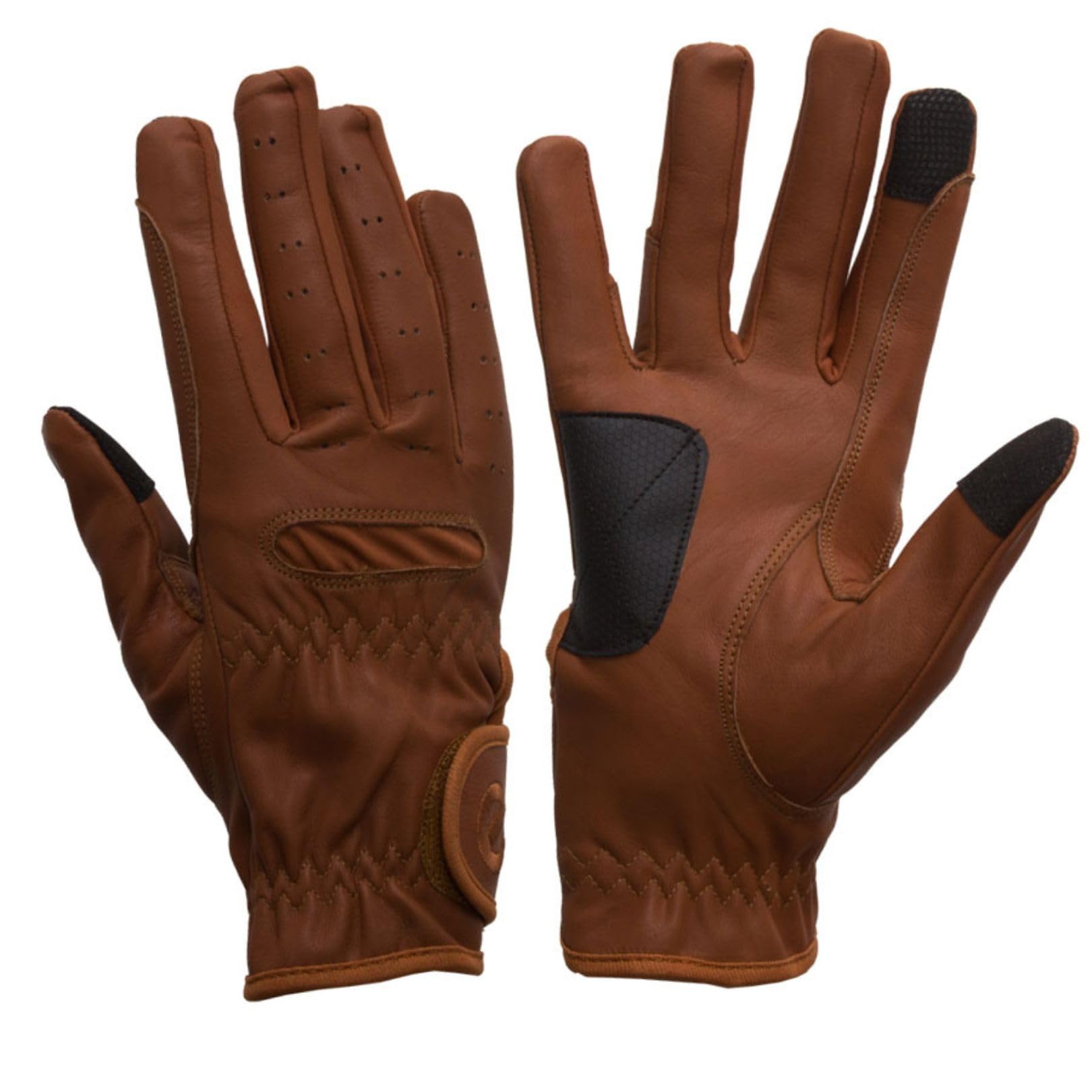 eQUEST GripPro Leather Touchscreen Horse Riding Gloves