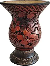 Cuia De Chimarrão Tererê Artesanal Cuia De Porongo Natural Com Pé Desenho De Flores