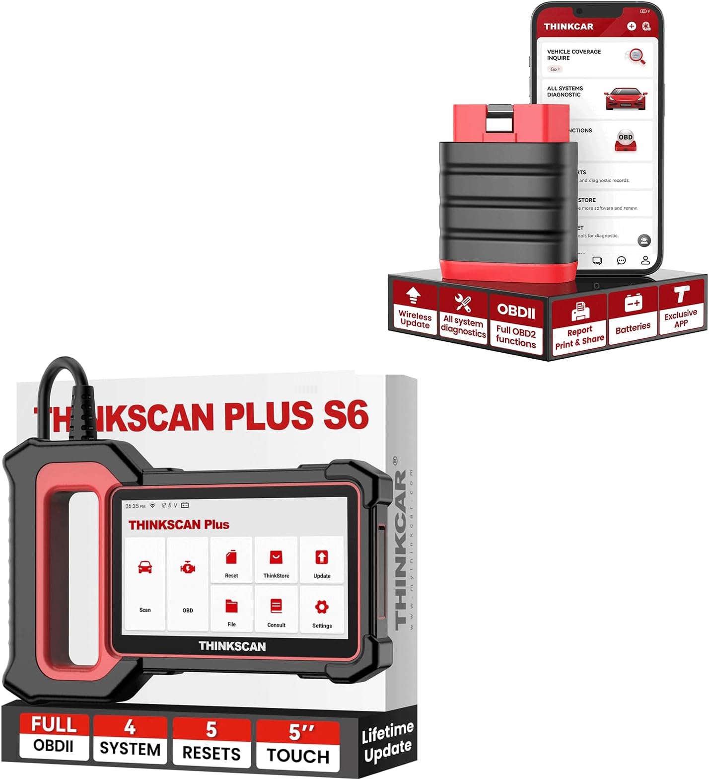THINKSCAN Plus S6 + THINKDIAG MINI OBD2 Scanner Bluetooth