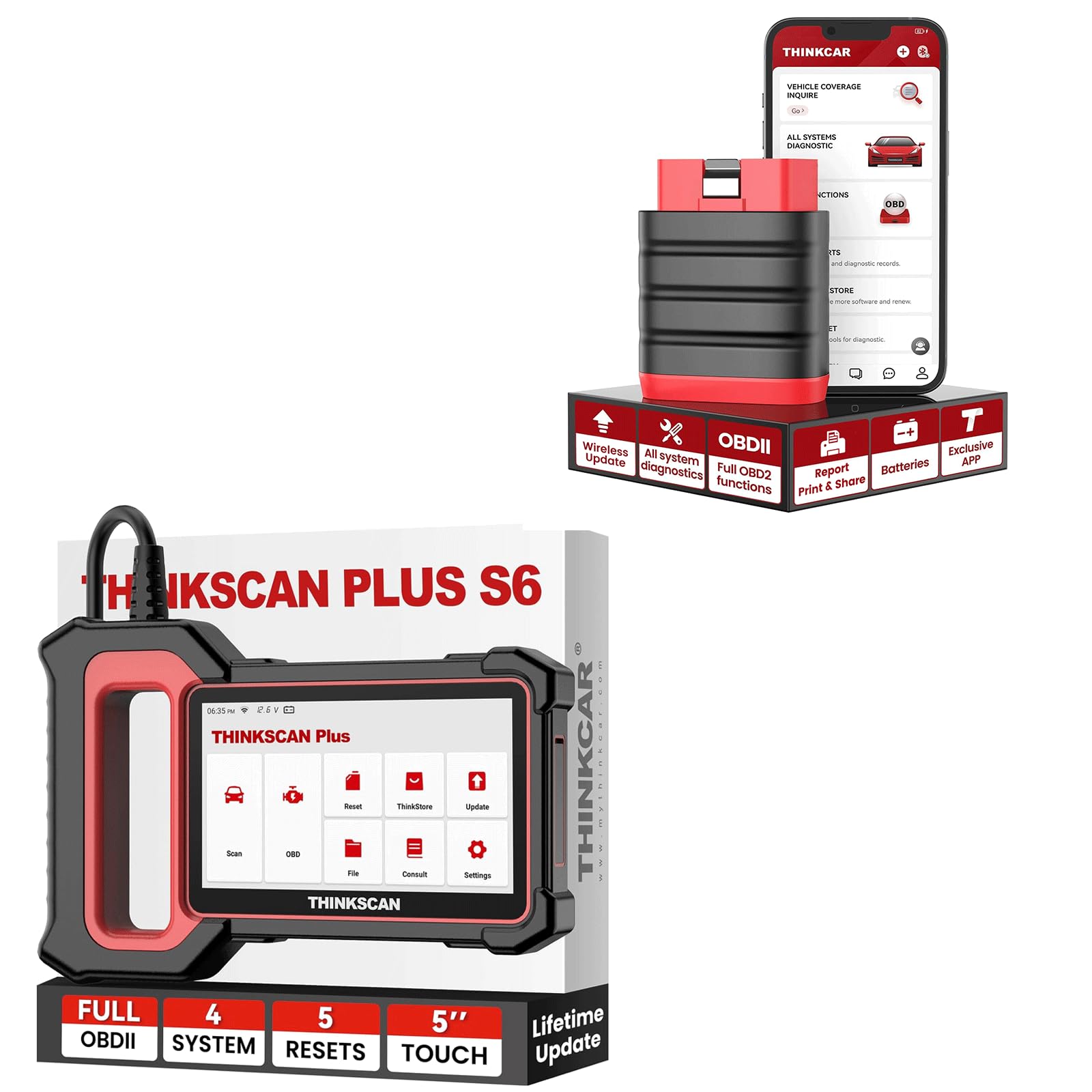 THINKSCAN Plus S6 + THINKDIAG Mini OBD2 Scanner Bluetooth