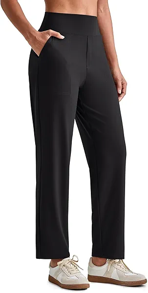 G4Free ShiftReady Womens Ankle Dress Yoga Pants with Pockets Stretchy Business Casual Slacks Work Trousers Travel Pant