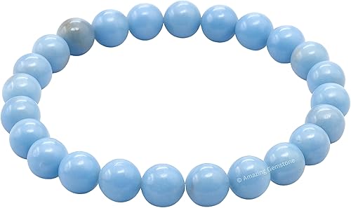 Miniatura 2 de Angelite Bracelet for Women Men's Gifts - Protection Healing Crystal Bracelet - 8mm Gemstone Beaded Stretchable Bracelet Pulseras Para Hombres Mujer