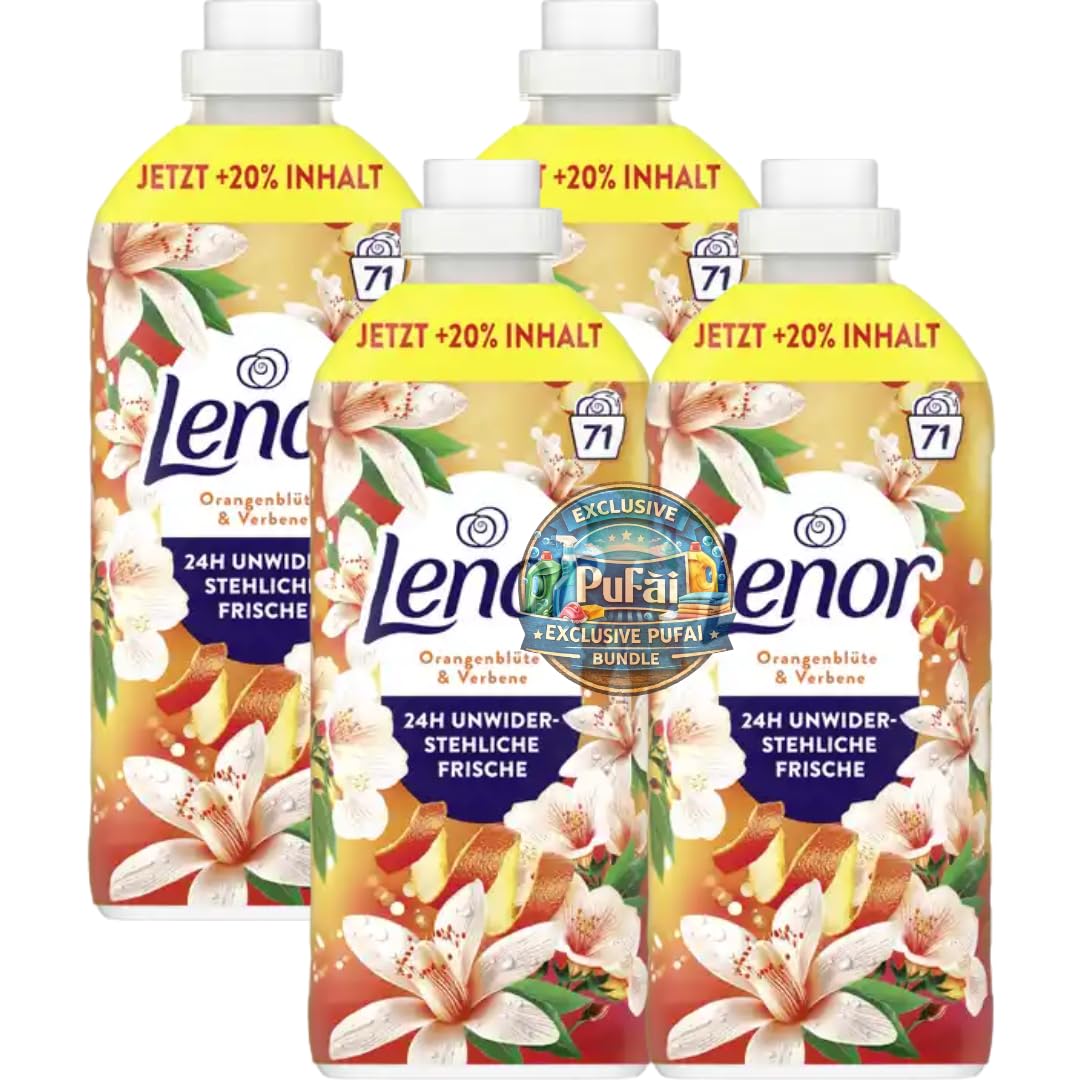 Weichspüler – Orange & Verbene Duft – 71 WL – 1,491 l – 4er Pack – Für weiche & erfrischend duftende Wäsche