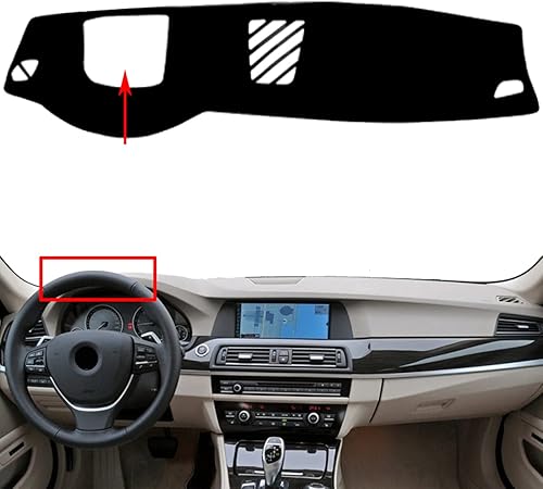 Tapete para tablero de instrumentos de automóvil, compatible con BMW Serie 5 (F10) 2010 2011 2012 2013 2014 2015 2016 (con HUD) conducción a la