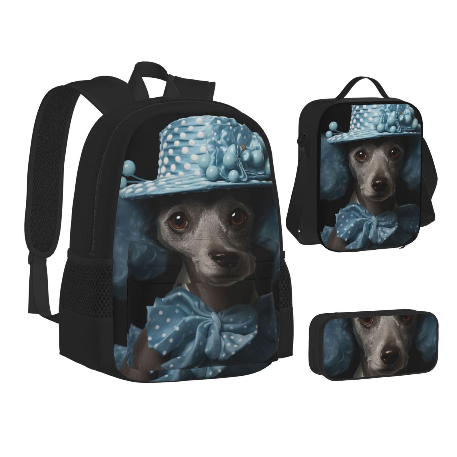Zaino, borsa portapranzo, astuccio, set da 3 pezzi, per lavoro e
