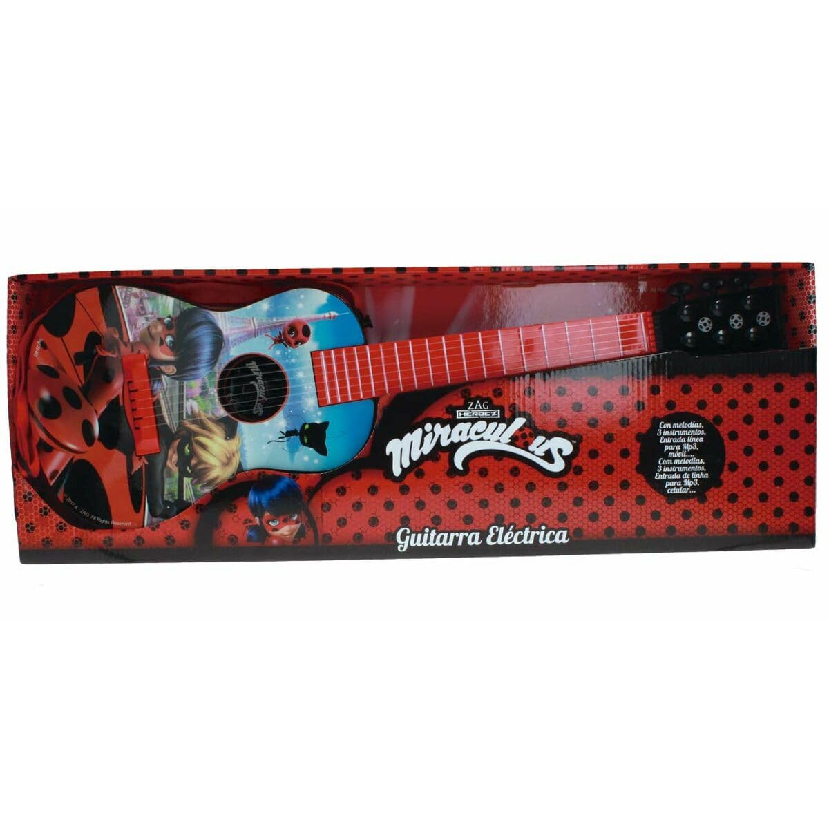 Reig 2682 – Guitare électrique Lady Bug – 6 Cordes, Mélodies, Sangle Incluse – Jouet Musical Dès 3 Ans