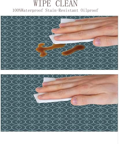 Miniatura 6 de Mantel redondo, mantel geométrico para mesa auxiliar, imagen oriental redonda de estilo marroquí, se ajusta a mesas redondas de 23 pulgadas de