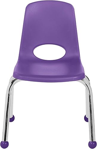 Miniatura 533 de Factory Direct Partners 10355-BL Silla escolar apilable de 10 pulgadas, asiento apilable para estudiantes con patas de acero cromado y rodamientos