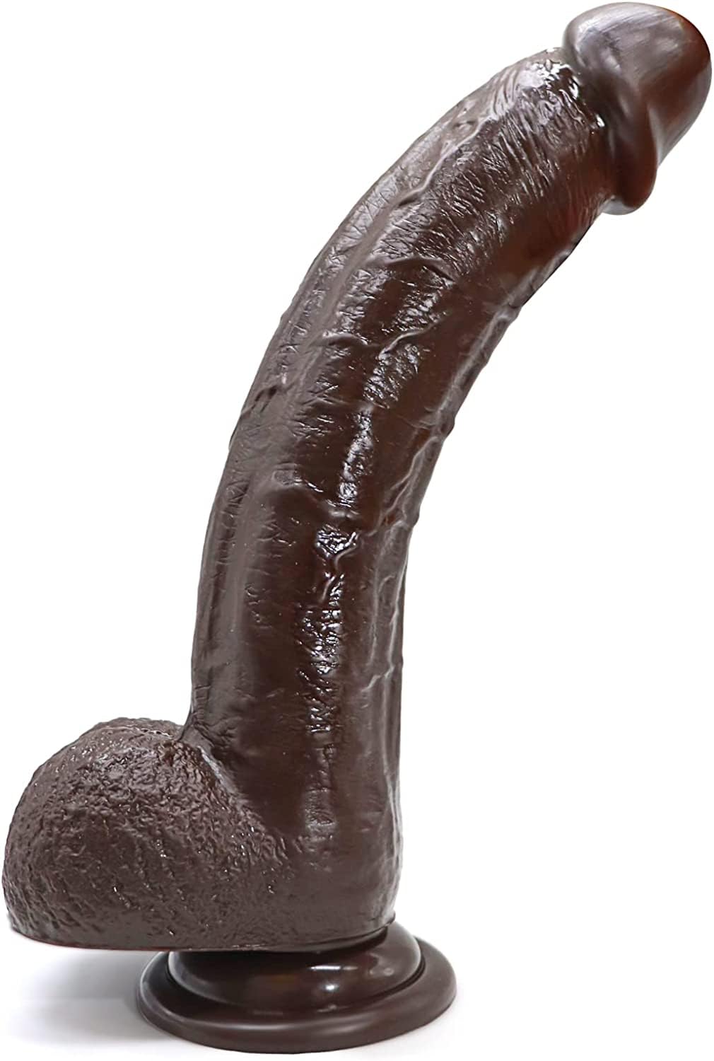 9.25 Inch Realistic Dildo Adult Sex Toys for Women Men, Lifelike G Spot Clitoral Black Huge Dildo with Strong Suction Cup for Hands-Free Play, Flexible BBC Anal Toys for Lesbian Strap-on Play (): Brown