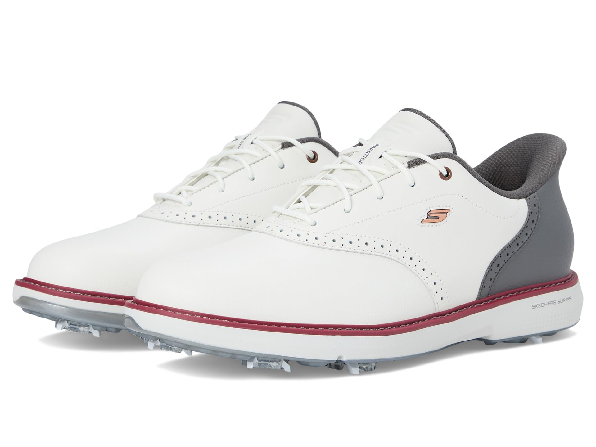 Zapato de golf Skechers Go Golf Prestige 214125-NTGY gris natural para hombre