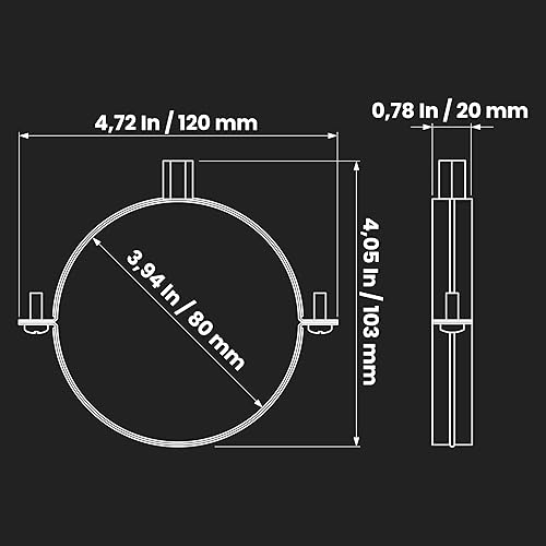 Miniatura 2 de Colgador de tubo galvanizado de 3 pulgadas con goma - Abrazadera de montaje de conducto - Soportes de tubo de PVC - Abrazaderas de tubo de metal -
