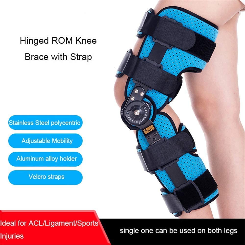 Rodilleras Ortopedicas, Soporte de Articulación de Rodilla Ortesis de Rodilla Regulable con Bisagras para ACL/PCL/Menisco/Ligamento/Lesiones Deportivas, Large