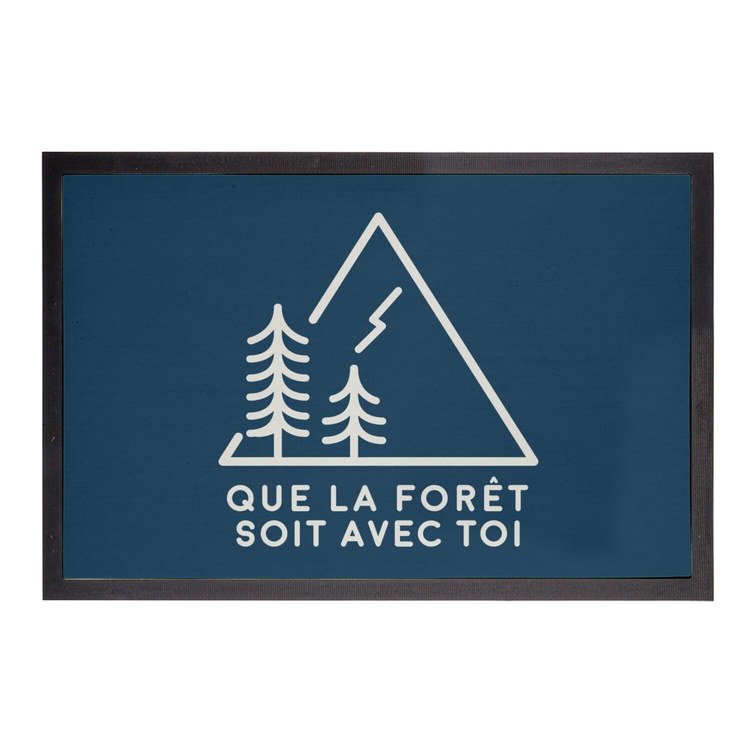 Paillasson bleu forêt 75x50cm thématique écologie et nature pour entrée