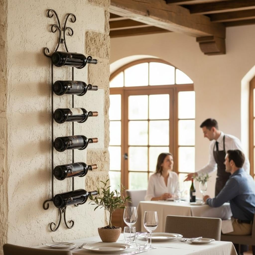 DanDiBo Weinregal Wand Metall Flaschenregal Schmal Regal 6 Flaschen 568 Wine Rack Weinflaschenregal Bar Wein Regal Getränkeregal Flaschen
