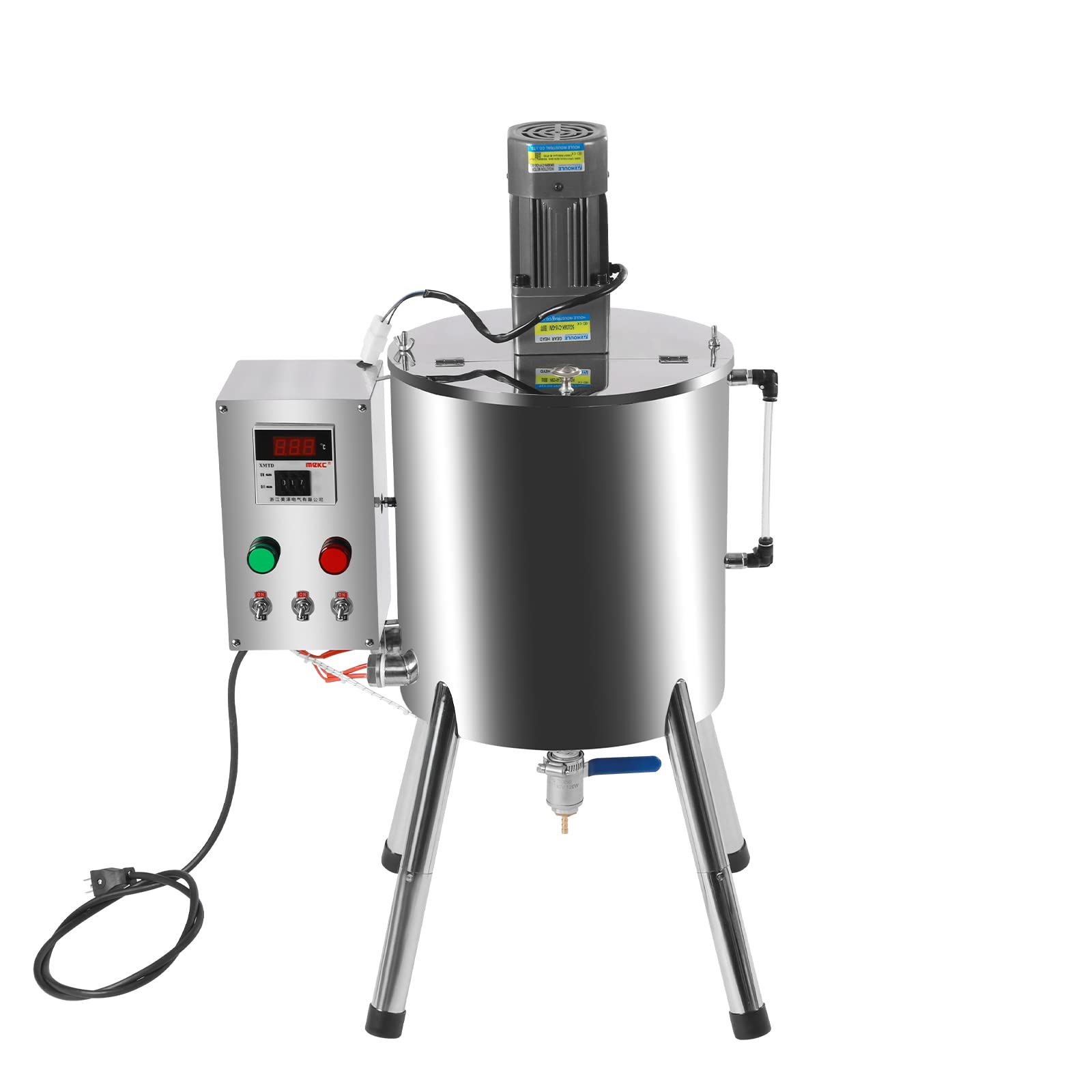 DCEHKR 30L 8Gal Heating Mixing Filling Machine, Liquid Paste Lipstick Filler, Lipstick Mixing & Filling Machine with 0-300? Adjustable Temperature, Lipstick Candle Heat Filler, 20-45 Bottle/Min