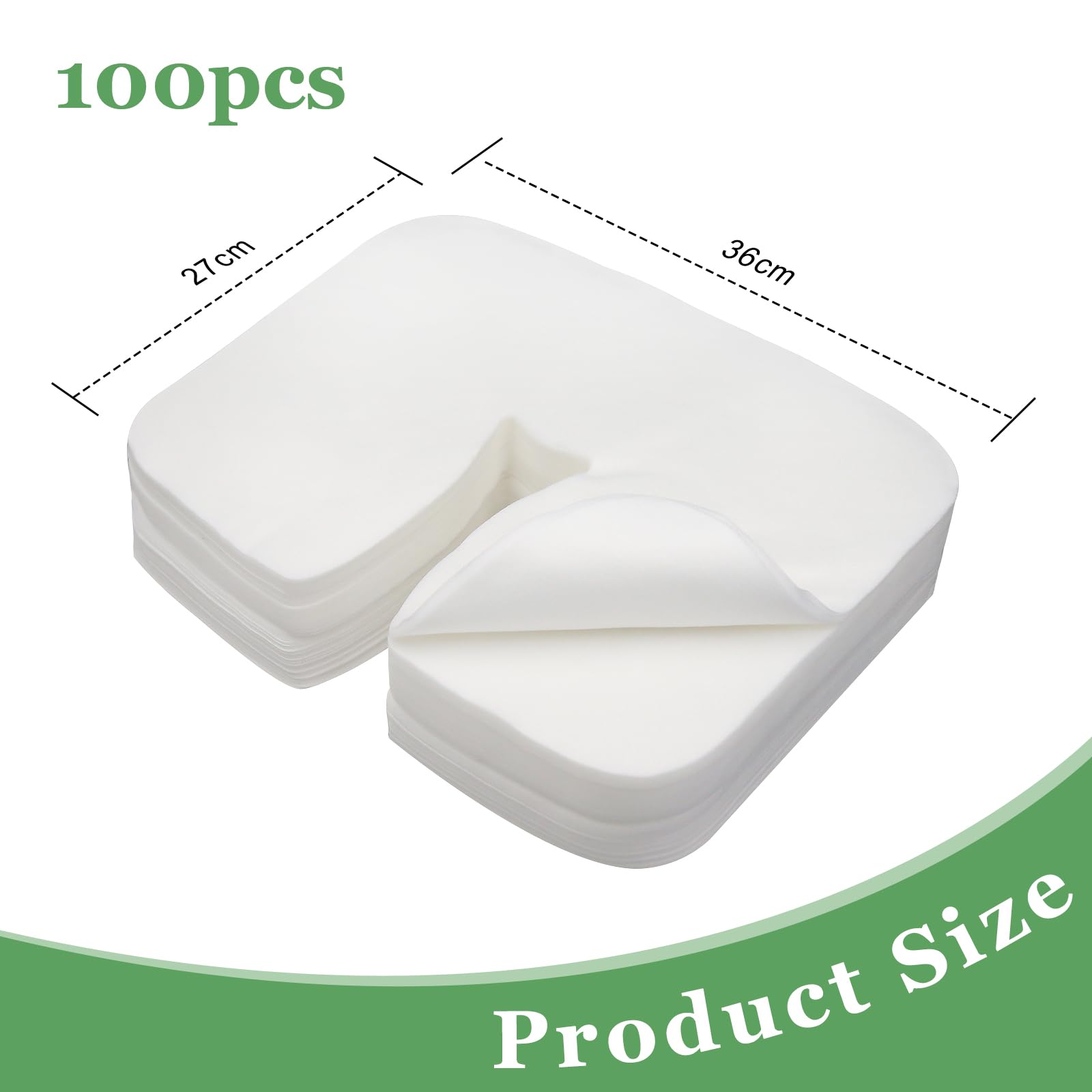100pcs Fundas Desechables para Reposacabezas de Mesa de Masaje, Fundas Desechables Masaje Cojín Desechable de Masaje para Profesional para SPA Masaje Tatuaje - 36 x 27cm