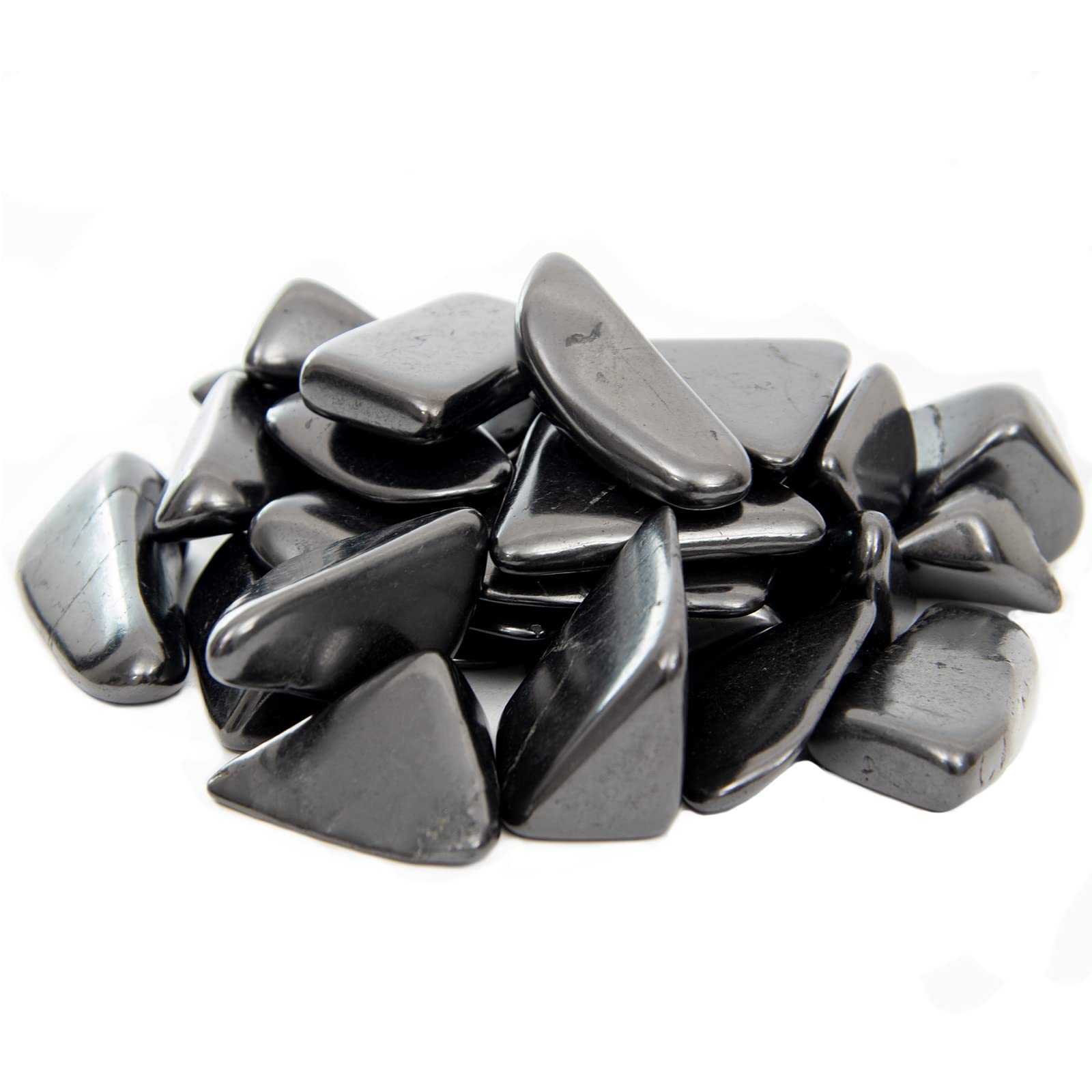 Tumbled Shungite Stones - Authentic Polished Stone for Massage Reiki Crystal Chakra Healing - 1.76 LBS