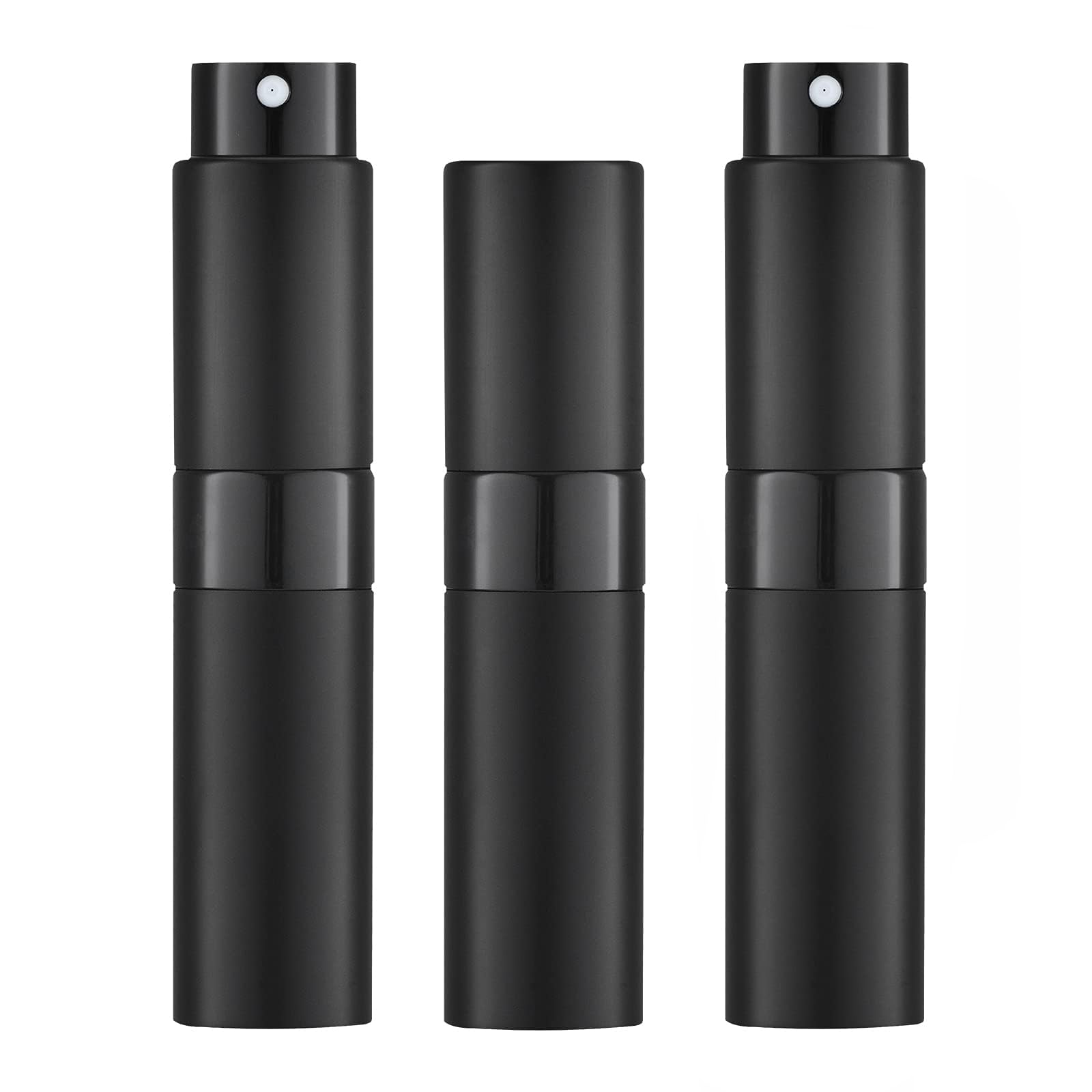 Sweet seven Travel in Style with 8ML Atomizer Perfume Spray Bottle (3 PCS) - Black Empty Cologne Dispenser, Portable Sprayer for Fragrance