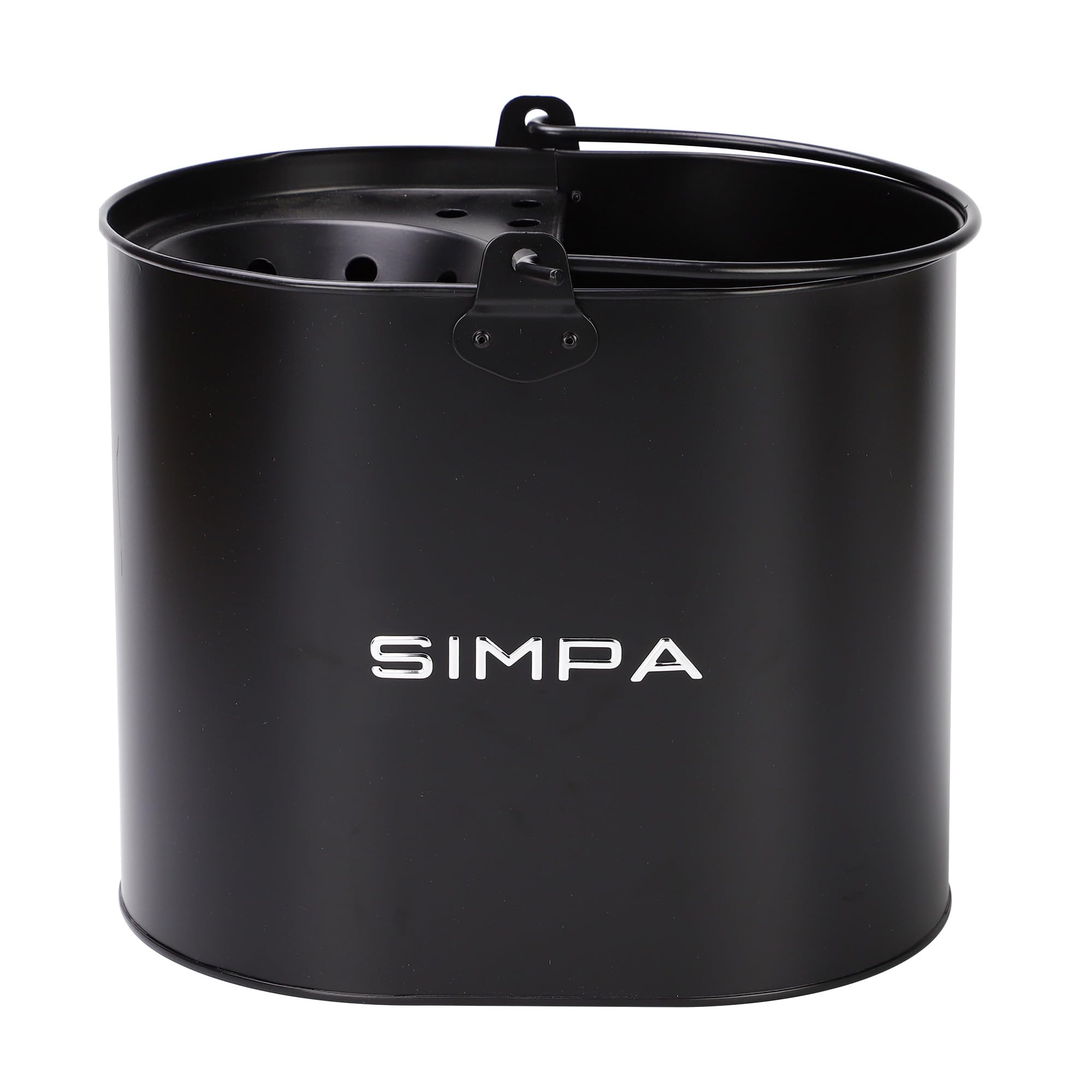 simpa 14L 14 Litre Stylish Metal Mop Buckets with Matt Black Colour Finish.