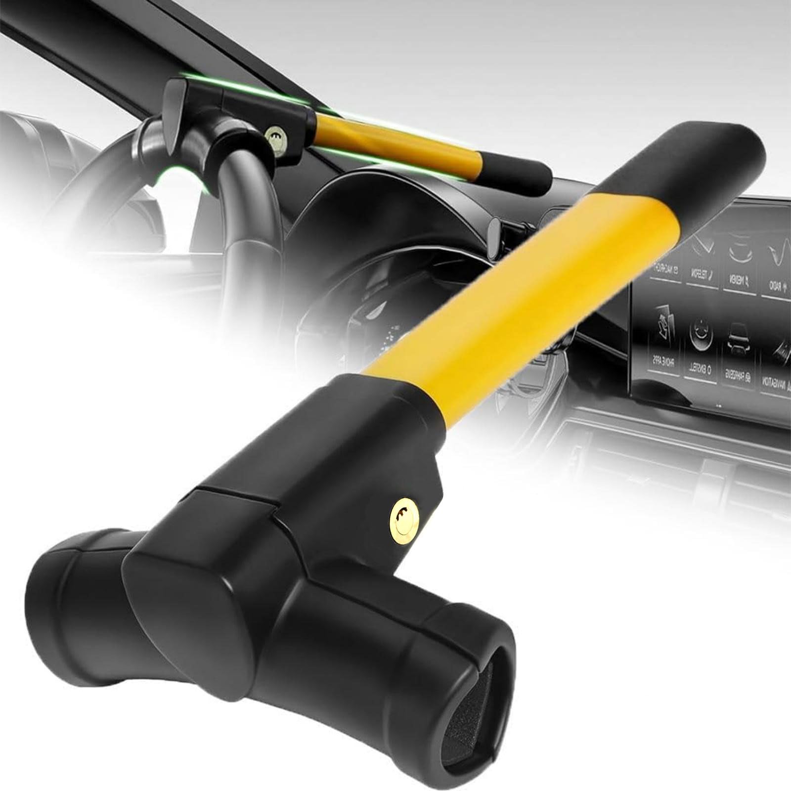 Coche Seguridad Protección Bloqueo Steering Wheel T-Lock para BMW Serie 5 G30 G31 G38, T-Bar Cerradura del Volante de Coche, con 2 Llaves