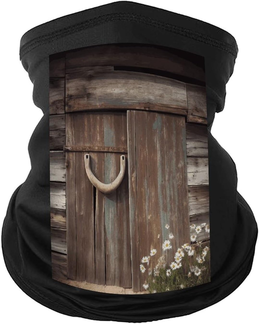 Rustic Horseshoe Barn Wooden Face Mask for Men Women,Neck Gaiter Sunscreen Breathable,Face Cover for Skiing Fishing Hiking Cycling