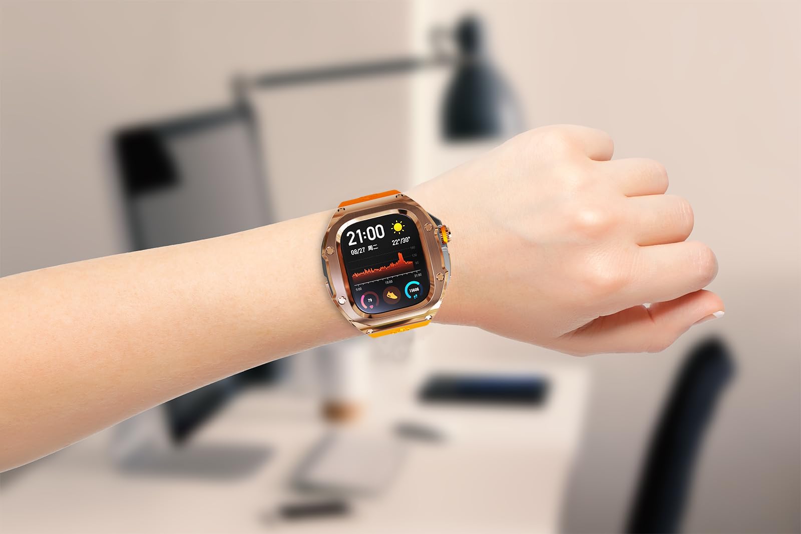 VeveXiao Robuste Schutzhülle mit Armband kompatibel mit Apple Watch Ultra Bändern 49mm, Metall Schutzhülle mit Silikonband stoßfest Bumper für iWatch Ultra 49mm Herren und Damen