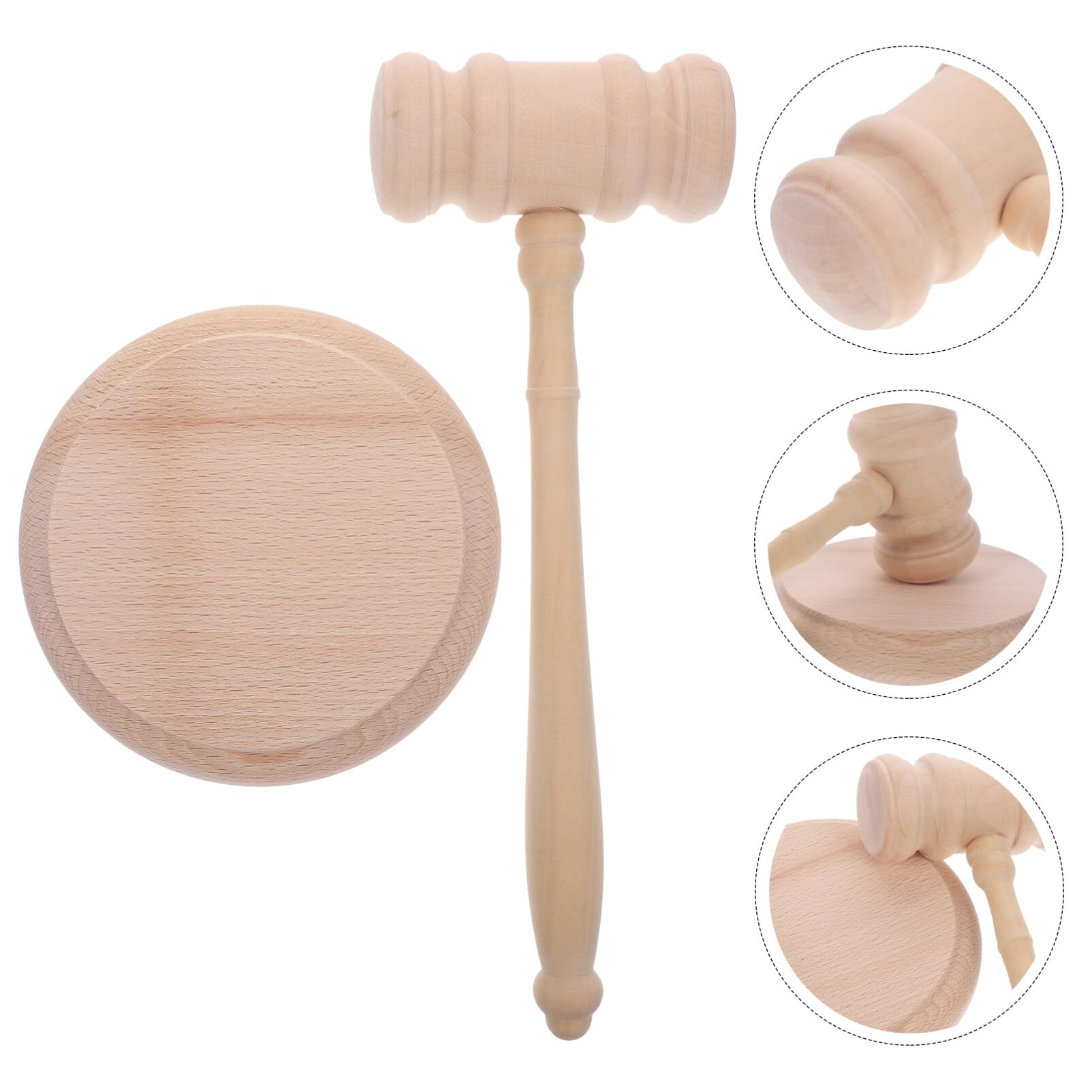Juego de martillo y bloque, martillo de subasta, juego de martillo y bloque, martillo de juez de madera, martillo, bloque de sonido for juez, abogado, subasta, tribunal, regalos for estudiantes, marti
