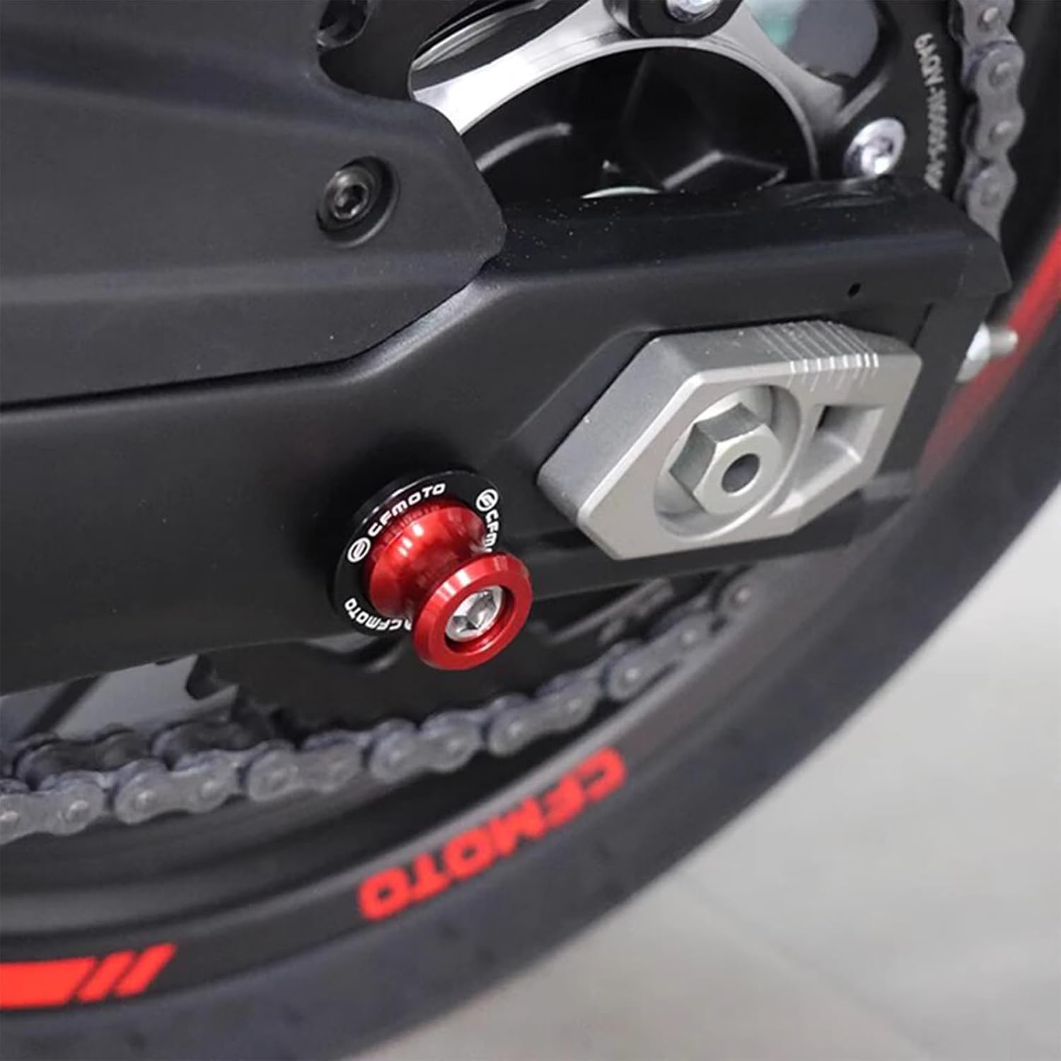 10MM 450SS Swing Arm Spools Sliders Fit For CFMOTO 450SS / 450NK / 650NK / ibex450 Stand Frame Slider Crash Bar Accessories,CNC T6061 Aluminum (Black)