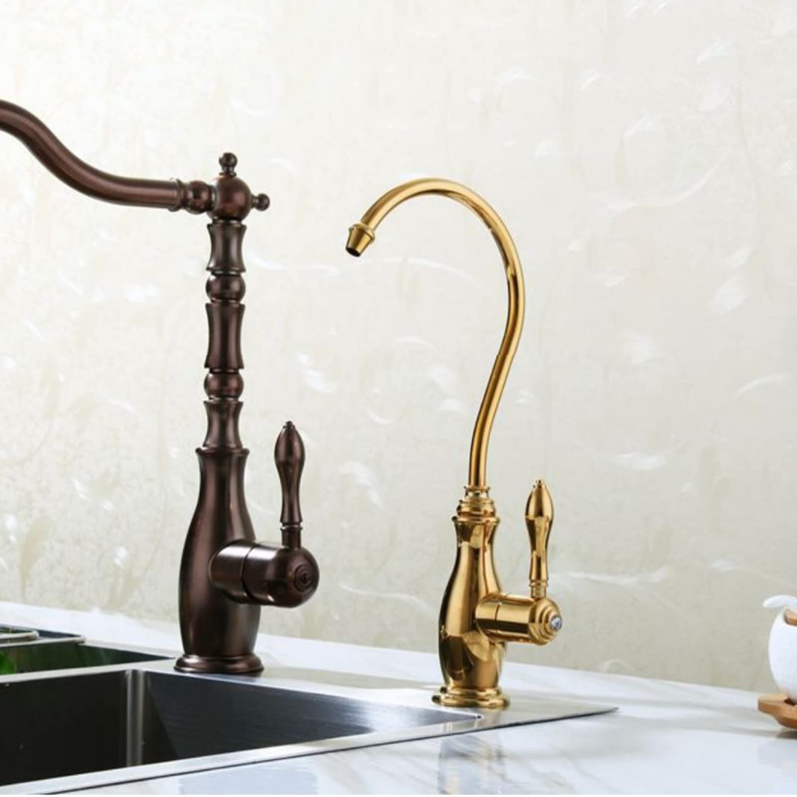 Kitchen Tap For Reverse Osmosis System With 360° Rotation Retro Drinking Water Tap Copper Kitchen Tap,Gold (Gold) : Buy Online At Best Price In KSA - Souq Is Now