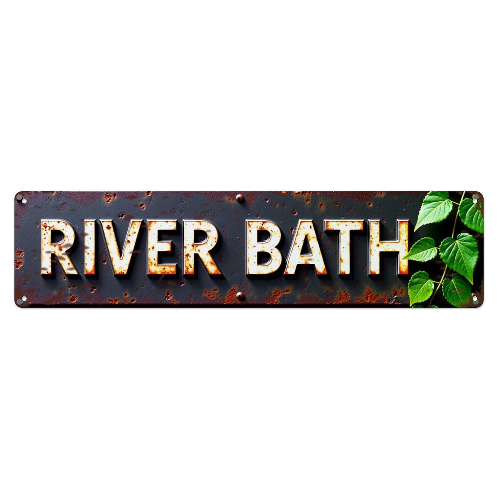 Jdyaojiesheng Vintage Rusted Metal Sign With Green Leaves Tin Sign Retro Metal Wall Decor Metal Poster, Home Bar Garage Farmhouse Cafe Wall Art Decoration 4X16inch