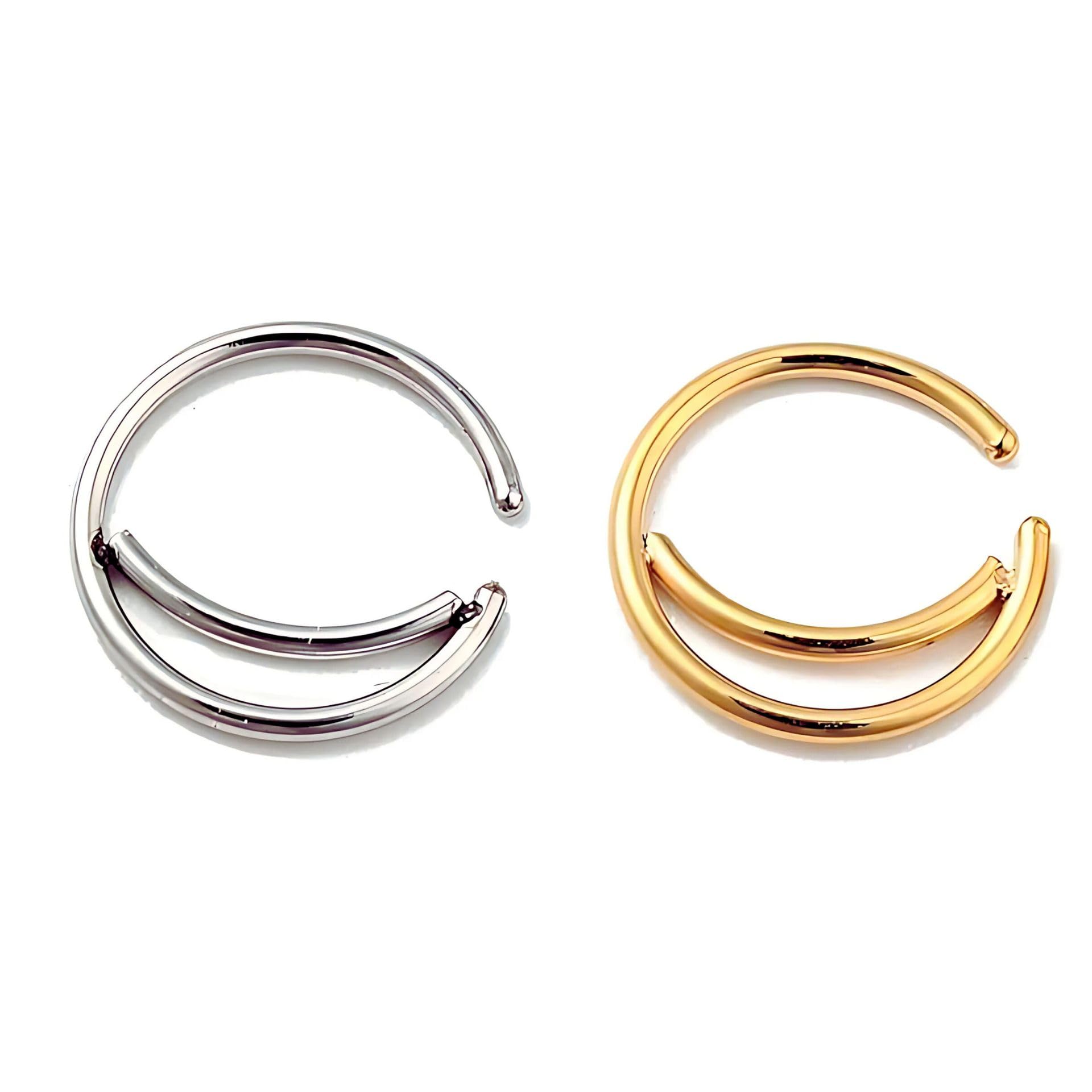 Surgical Steel No-Tarnish No-Rusting 9.5mm Clip-On Non-Pierced Nose Ring For Women And Girls (NR0258) 2 Pcs