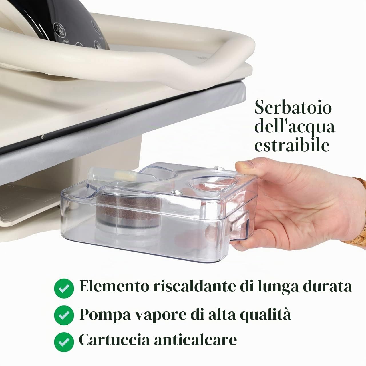 Speedypress Pressa da stiro a vapore 71HD-argento/nero, resistente, professionale, 67 cm, con supporto