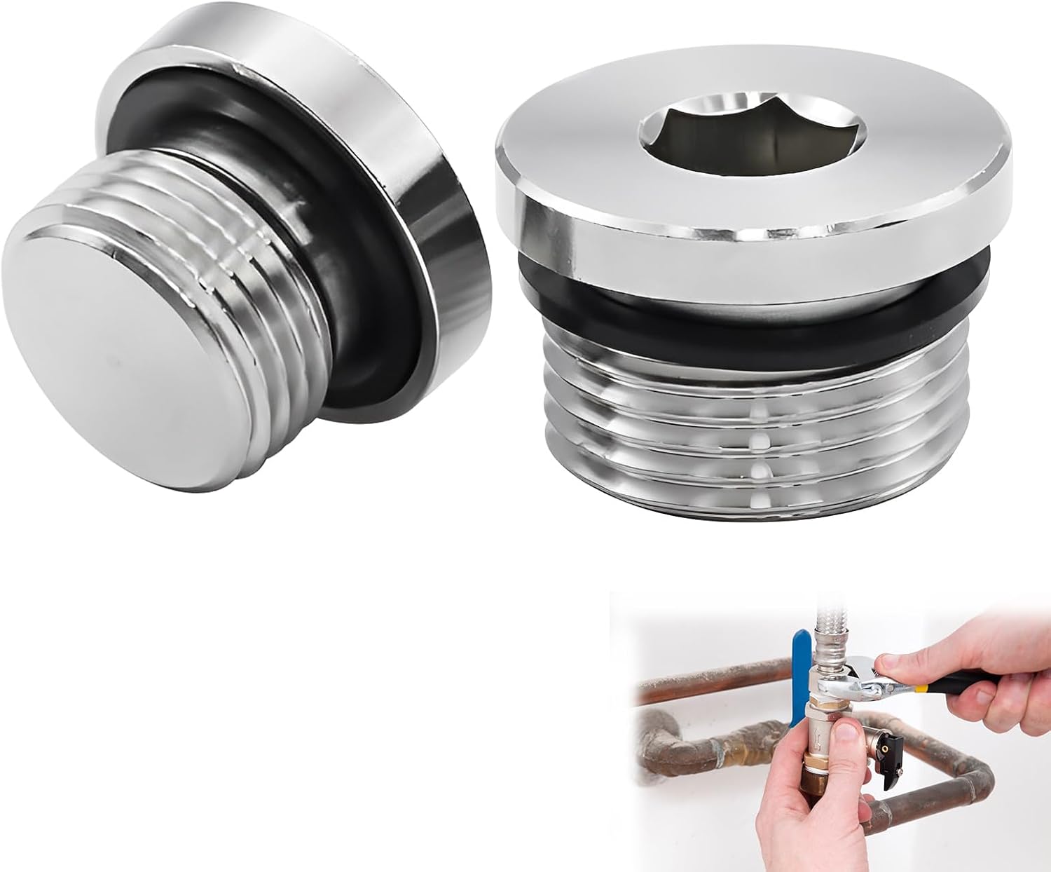 2 Tapones Ciegos Radiador 1/2" Acero Recubierto