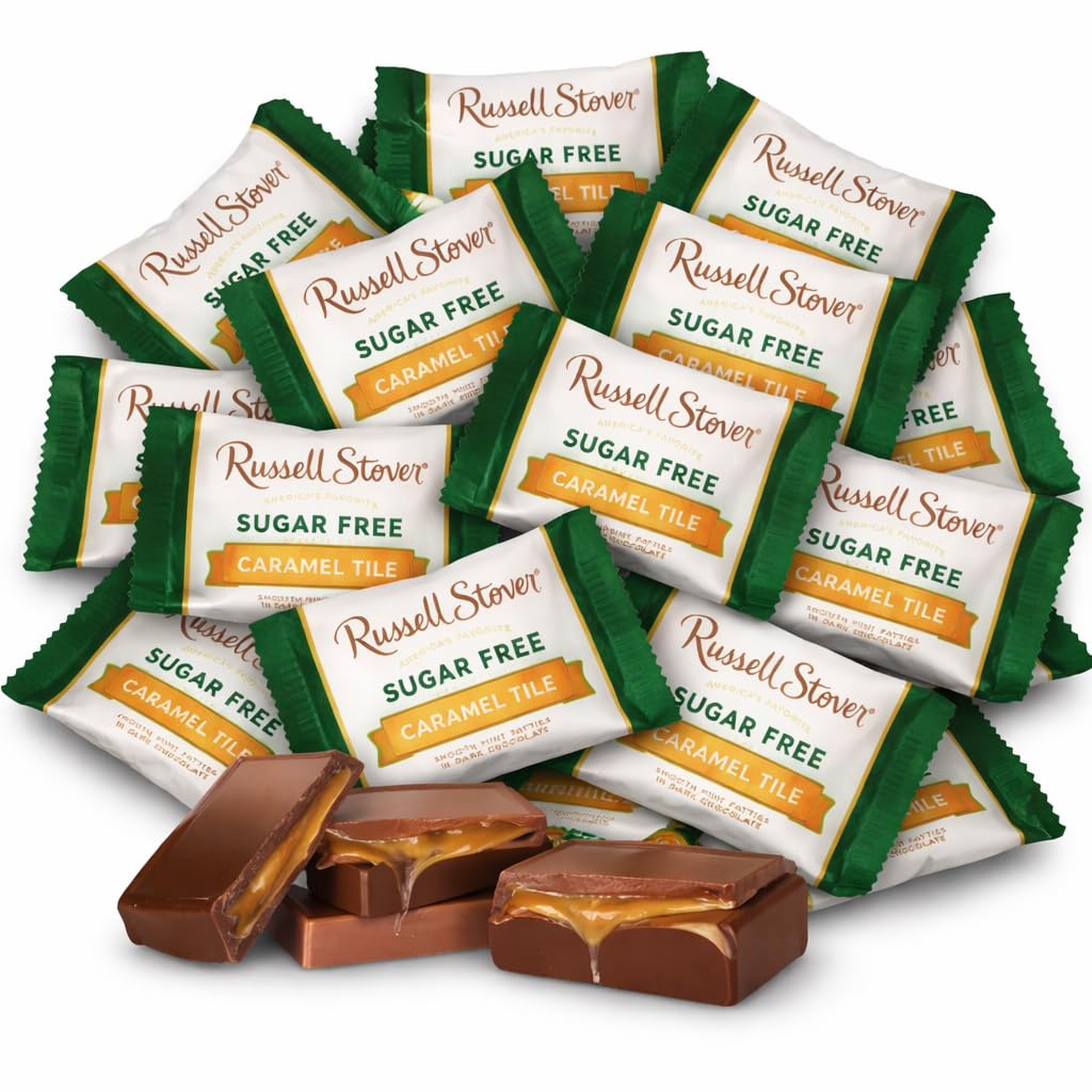 Sugar Free Caramel Premium Chocalate candy – 1 lb (16 oz, 32 Pcs) Bulk – Individually Wrapped Zero Sugar Caramel Dark Chocolate Car – Diabetic Sugar Free