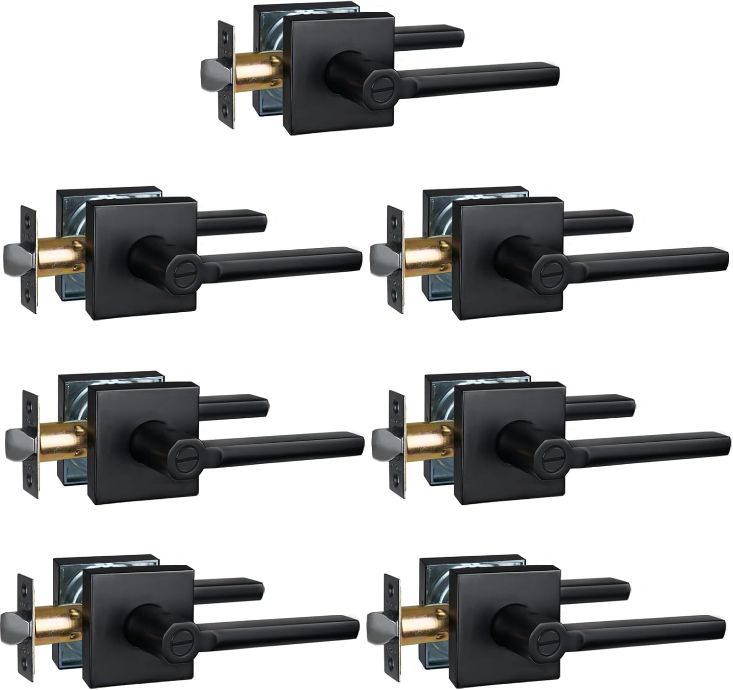 7pcs Privacy Door Levers for Bedroom & Bathroom