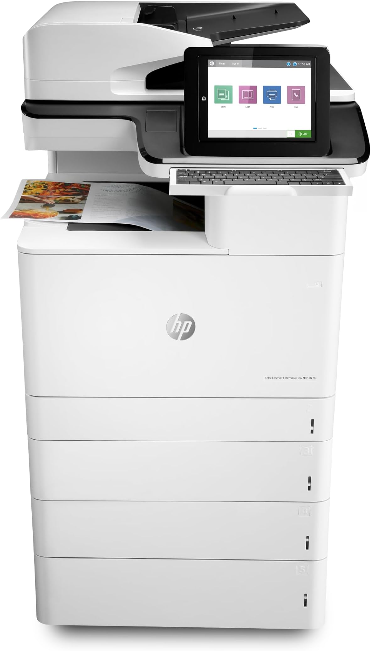 HP Color Laserjet Enterprise Flow Multifunction M776z All-in-One Wireless Duplex Printer with JetIntelligence (3WT91A), White