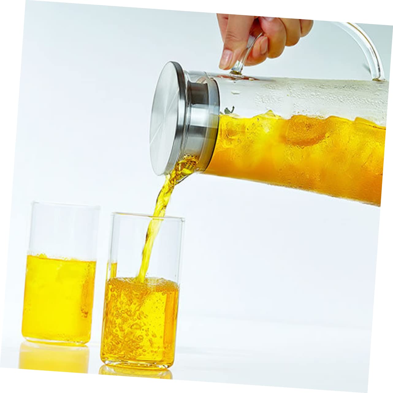 Cabilock 1 Pc Jarra De Agua Fría Jarra De Jugo De Vidrio Vasos Transparentes Jarra De Vidrio Jarra De Nevera Vaso De Agua Hervidor De Agua Bebida Alta Capacidad Taza De Agua