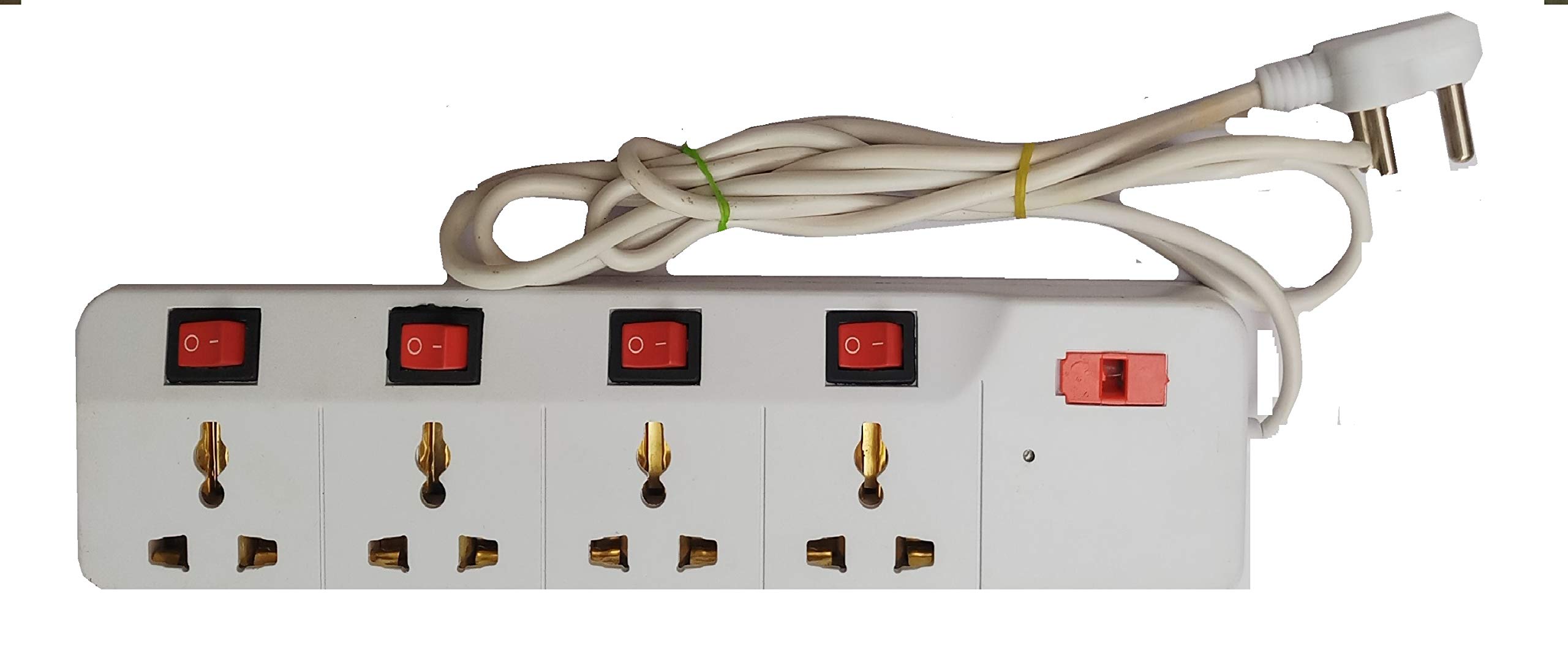 MLU 4+4 Ext Strip 2 mtr Extension Cord;6 Amp 4 Universal Multi Plug Point Extension Board with LED Indicator-image-47