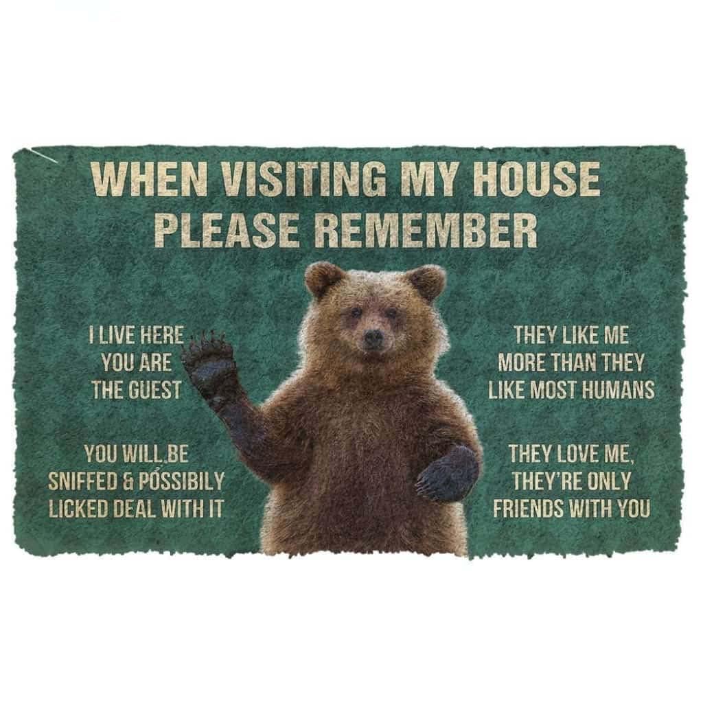 Paillasson extérieur entrée personnalisé Grizzly Bears tapis de sol robuste sur mesure