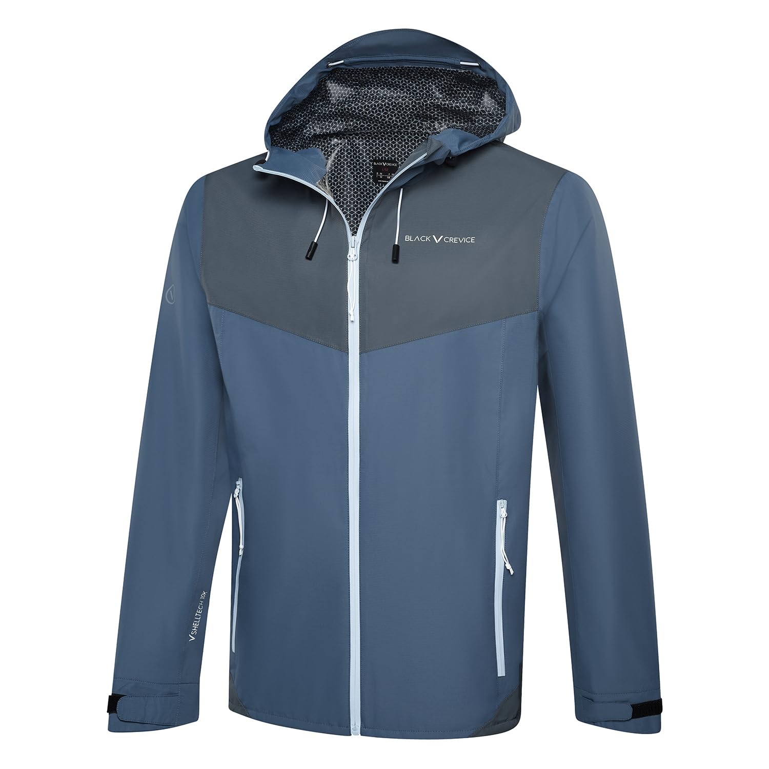 Black Crevice Herren 3-Lagen Hardshelljacke I Wasserdicht (10.000 mm), Atmungsaktiv (10.000 g/m²/24h), Winddicht & Leicht I Outdoor Regenjacke für Wandern, Trekking & Alltag