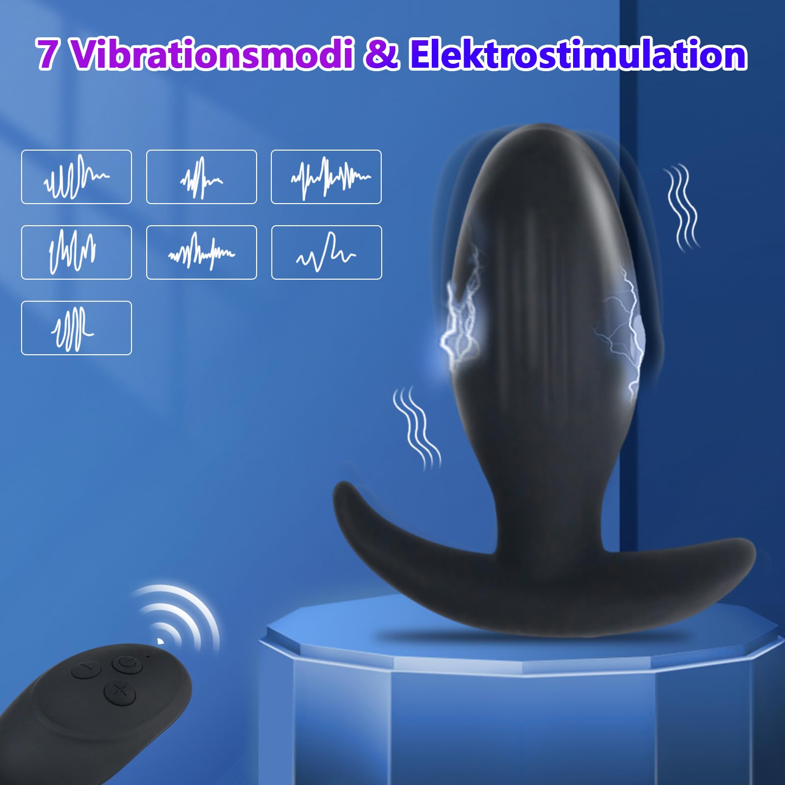 Vibratore Anale Elettrostimolatore Plug Anale Plug Anale-dilatatore Uomo Electro Sex Dildo Anal per Massaggio per il Massaggio della Prostata Vibratore con Stimolazione Elettrica con Telecomando