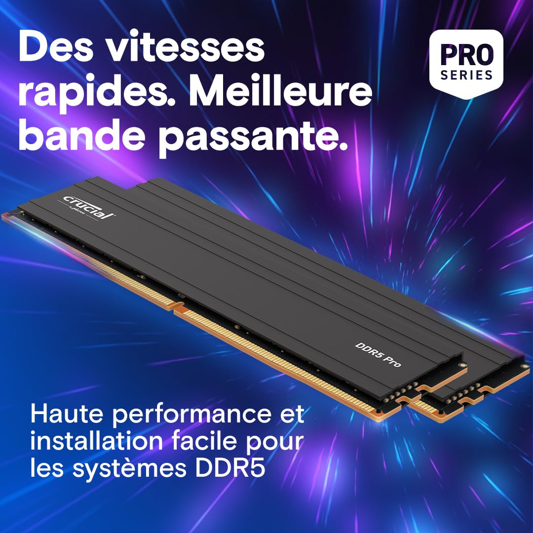 Crucial Pro 48Go Kit DDR5 6000MHz RAM Intel XMP AMD Expo