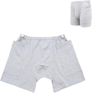 Incontinence Care Trousers, New Type of Urine Bag Pants,Catheter Underwear for Elderly with Double Pockets, Hold Up to 2 * 2000ML, for Incontinent People Or Elder(Gray,M)