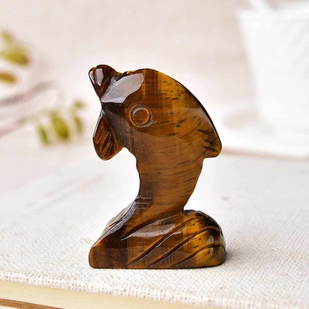 Dauphin en rose quartz de qualite superieure sculpture animaux