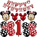 Decoraciones de cumpleaños de Mickey Mouse, BESTZY Globos número para la Fiesta Temática de Mickey Mouse Artículos de Fiesta de Mickey y Minnie para Primer Cumpleaños