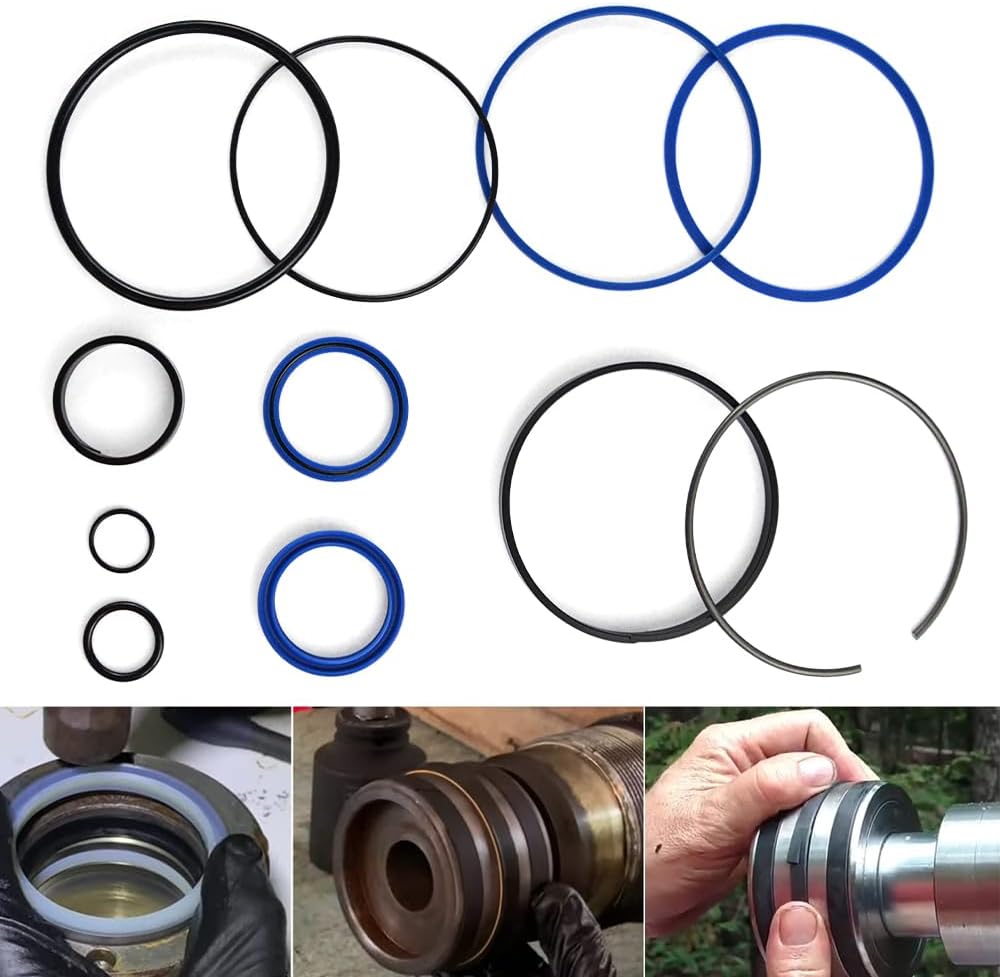 Hydraulic Log Splitter Cylinder Rebuild Seal Kit for 4.5"Bore x 1.75" Rod Cylinder, Huskee Log Splitter Parts Hydraulic Cylinder Rebuild Kit (Pack of 11)